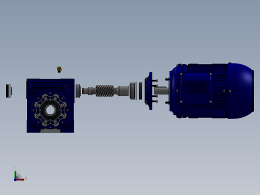 蜗轮蜗杆减速电机3D图纸 Solidworks设计前视缩略图