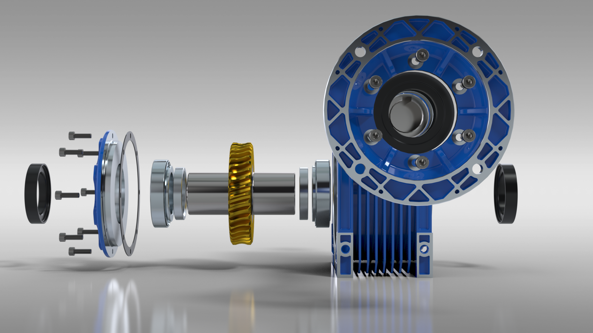 蜗轮蜗杆减速电机3D图纸 Solidworks设计