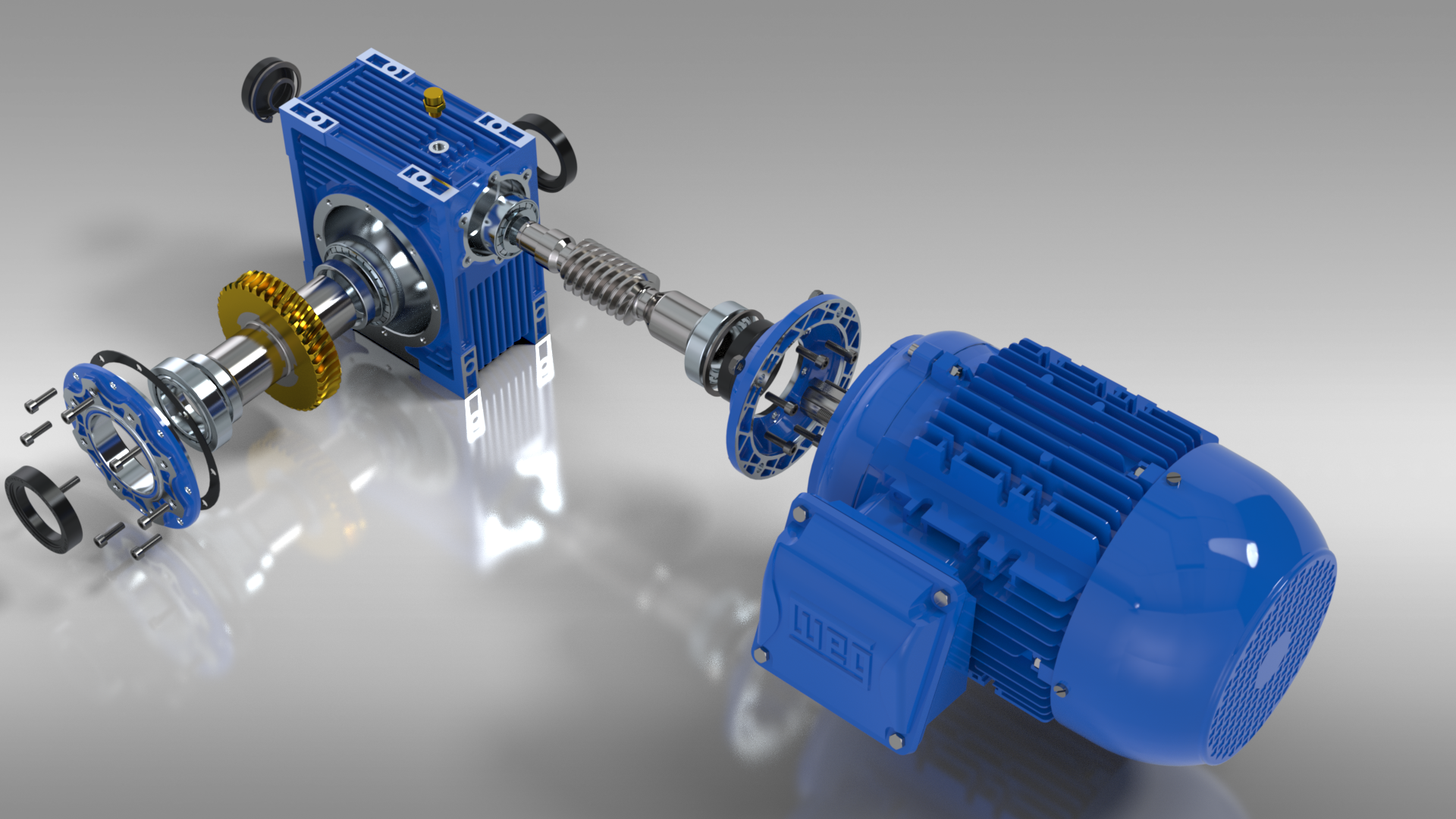蜗轮蜗杆减速电机3D图纸 Solidworks设计