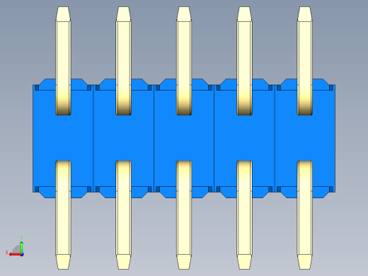 彩色公排针 100mil 2.54mm 系列-DS1022_blue_10p_100mil_TypeSMT_rev1.0后视缩略图