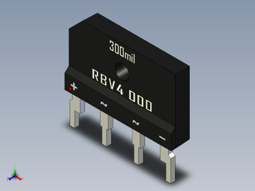桥式整流器-RBV4.STEP正等轴测缩略图