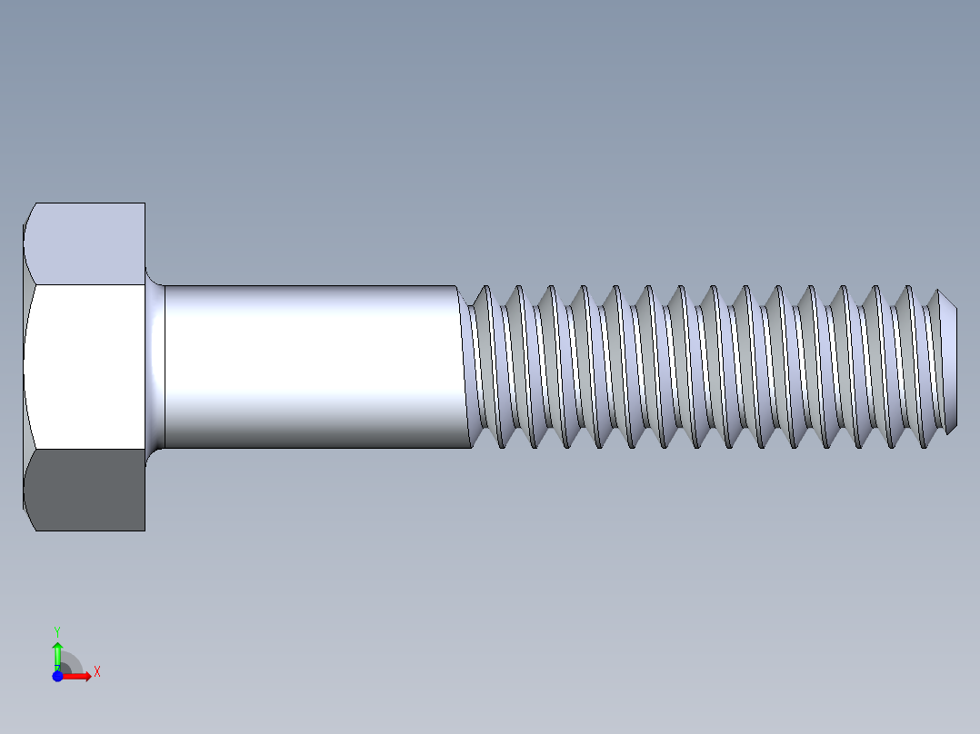 UNC 六角螺栓-Hex Bolt 0.250-20 x 1.250前视图