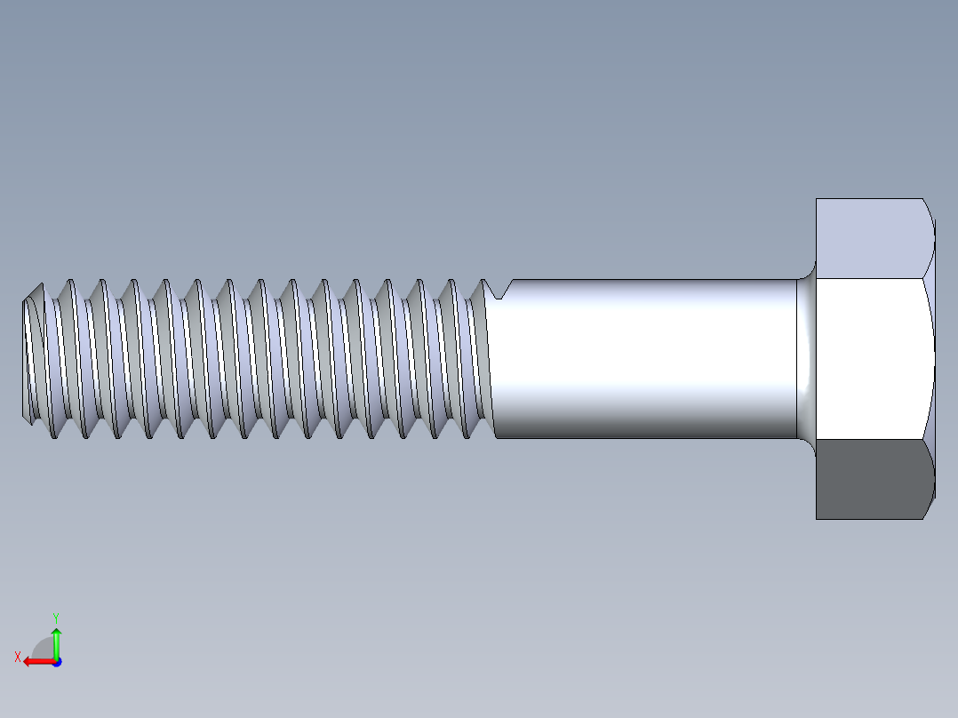 UNC 六角螺栓-Hex Bolt 0.250-20 x 1.250后视图