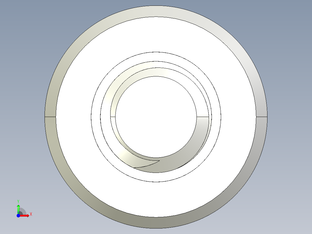 超薄型内六角螺钉-Ultra Low Profile Socket Head Screws 3-8-16 Thread Size 1 in Long.IGS前视图