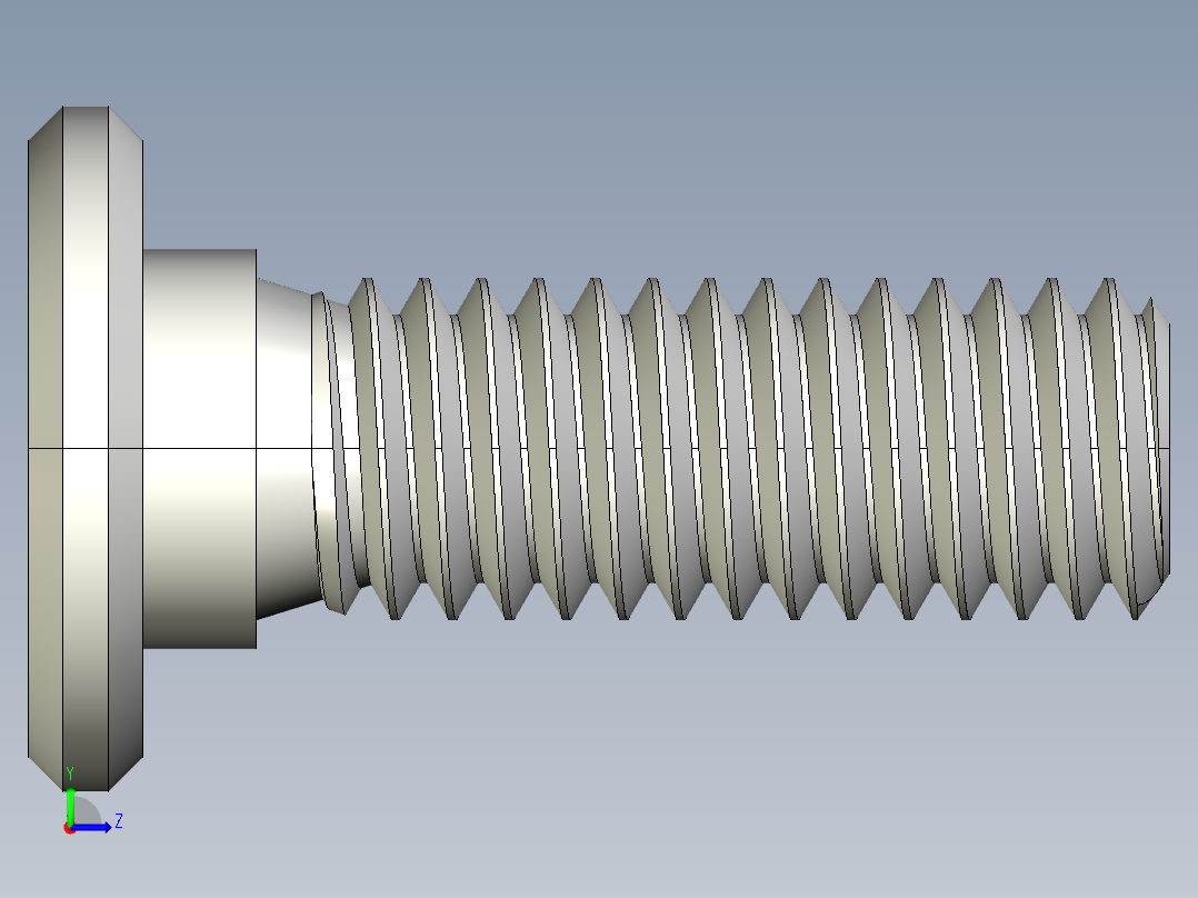 超薄型内六角螺钉-Ultra Low Profile Socket Head Screws 3-8-16 Thread Size 1 in Long.IGS左视图