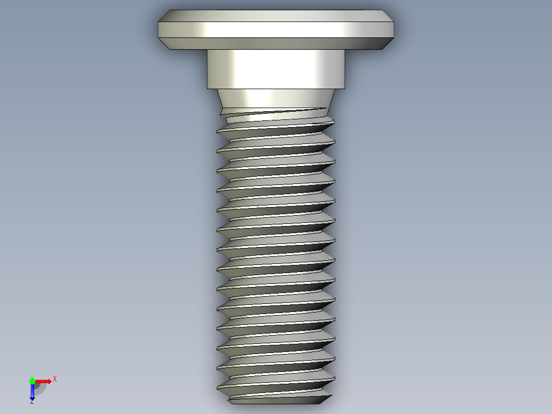 超薄型内六角螺钉-Ultra Low Profile Socket Head Screws 3-8-16 Thread Size 1 in Long.IGS俯视图
