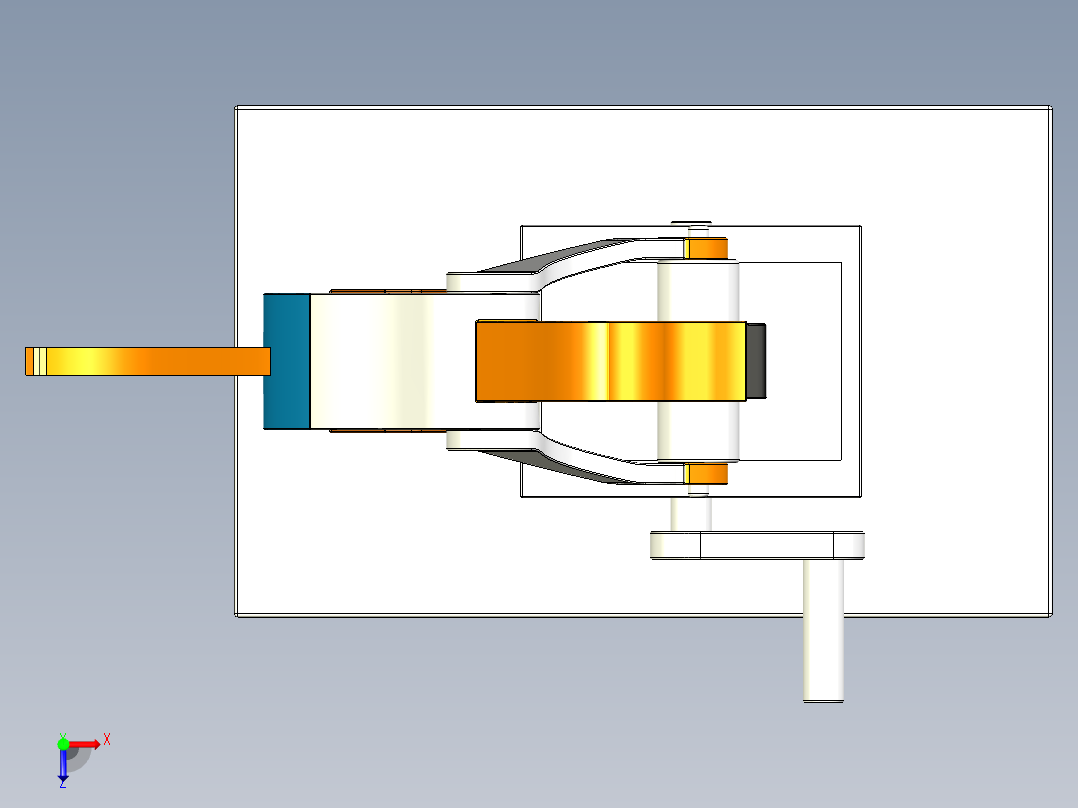 贝克狐狸木玩具三维模型俯视图
