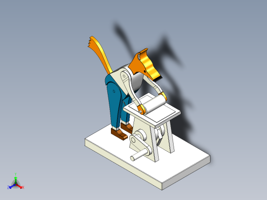 贝克狐狸木玩具三维模型正等轴测缩略图