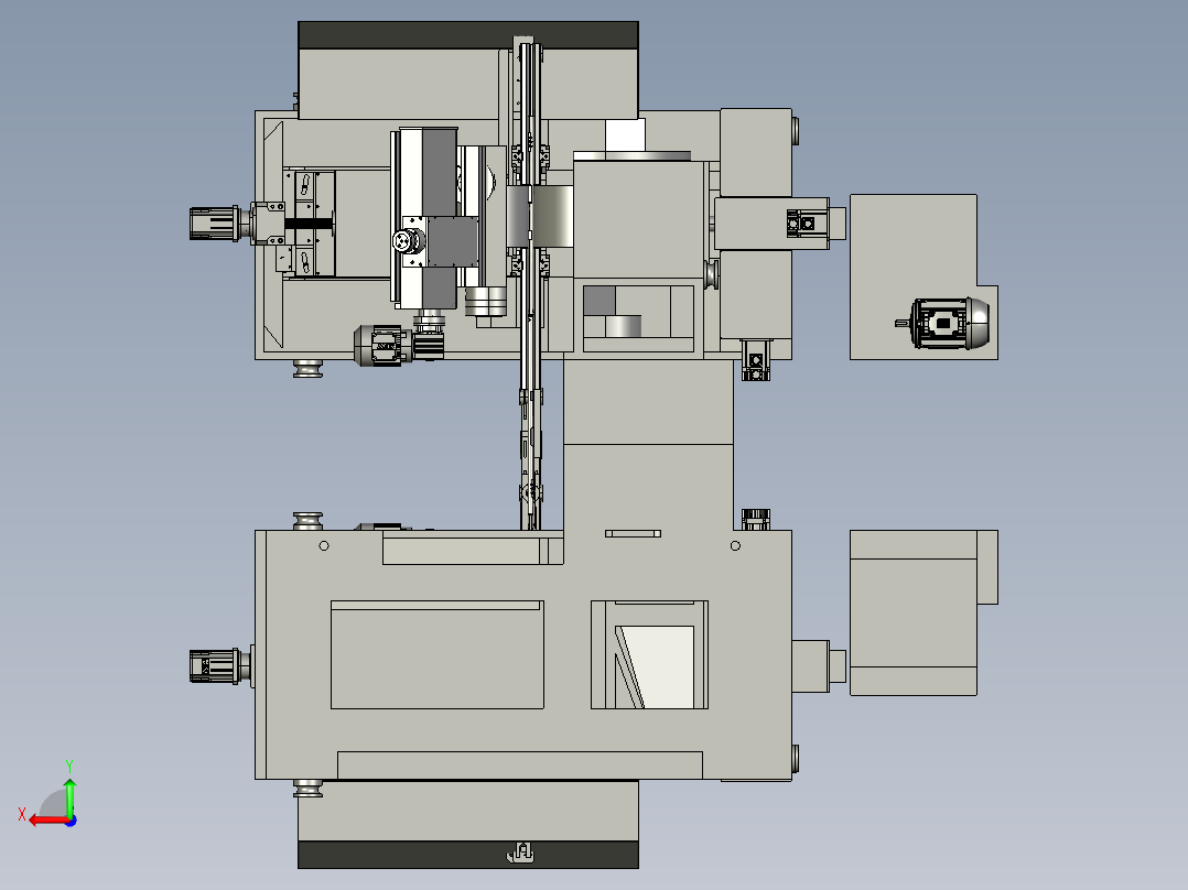 现代化六轴自动车床后视图