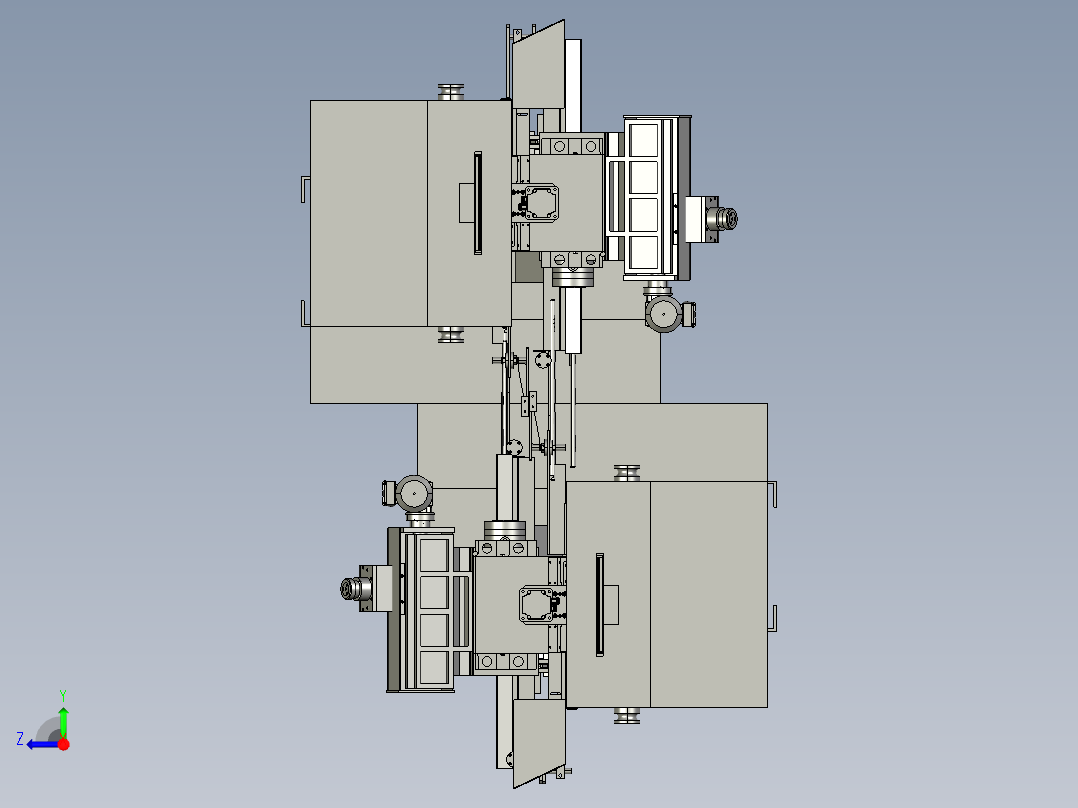 现代化六轴自动车床右视图