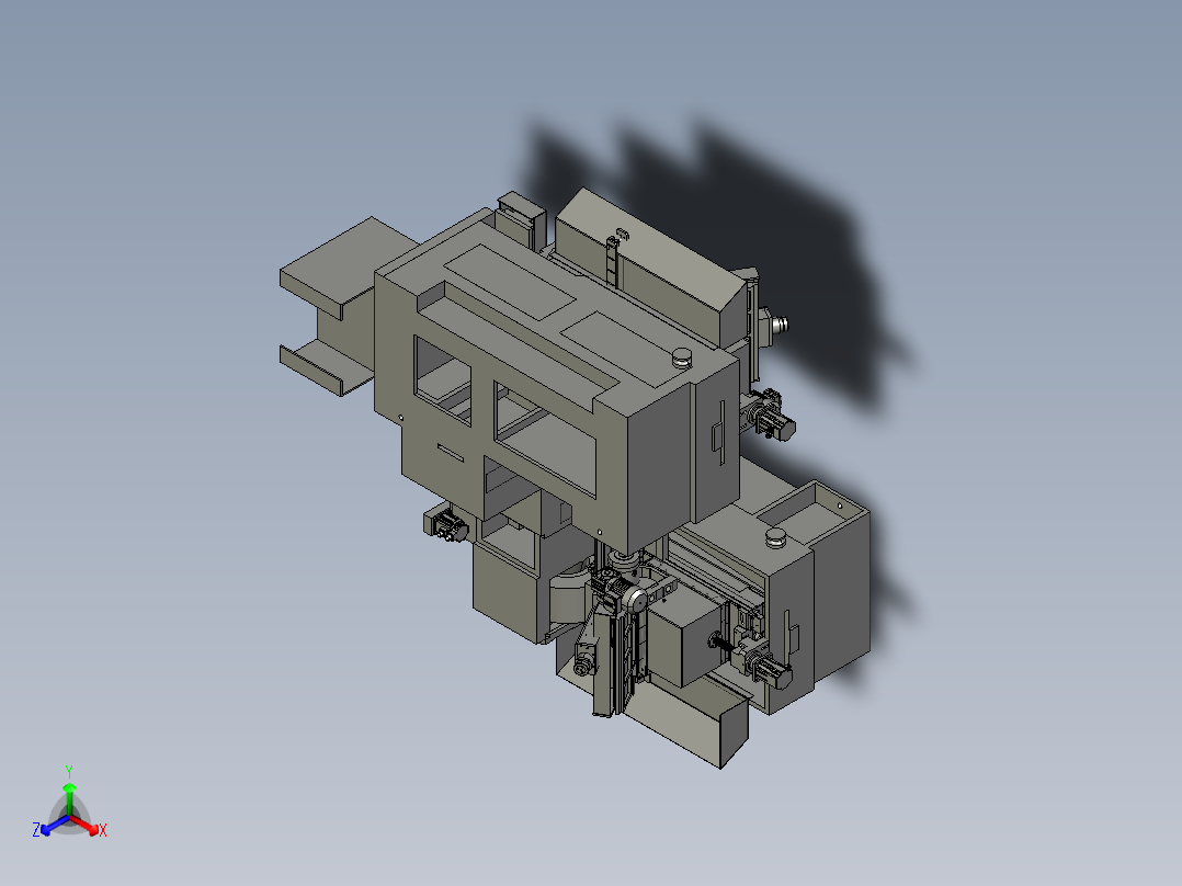 现代化六轴自动车床正等轴测图