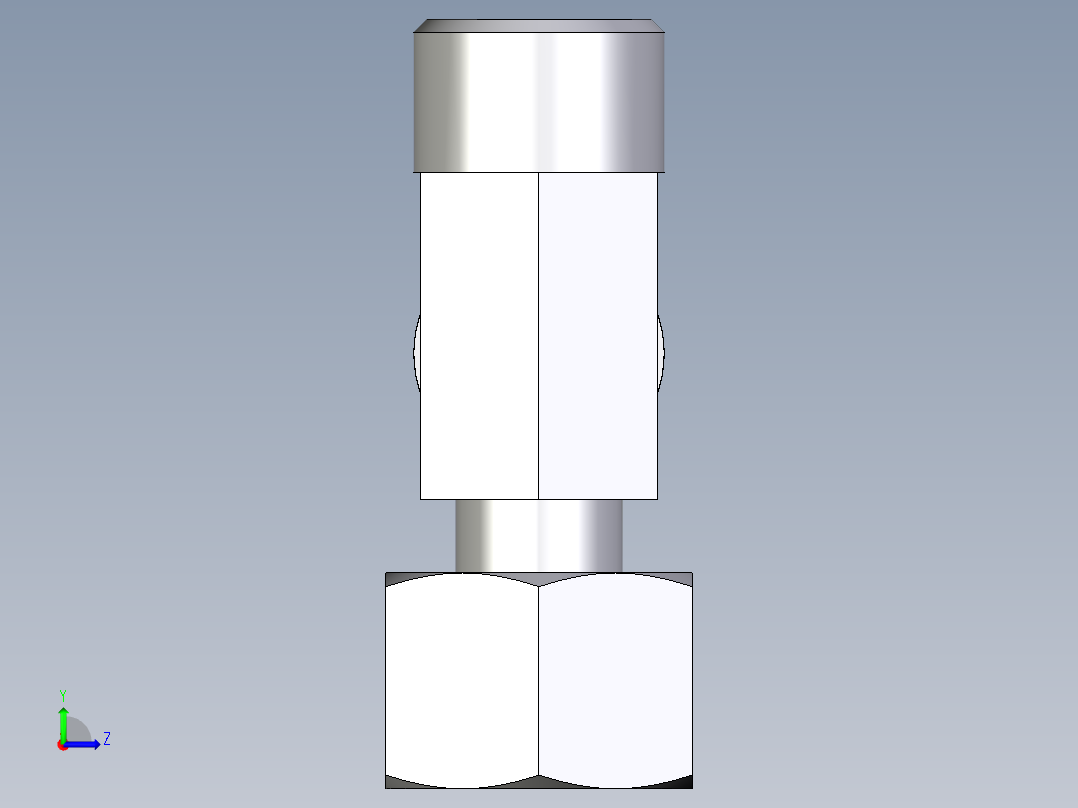 卡套式工业通用硬管接头EO_Standpipe_run_tee_EVL12LOMD71左视图
