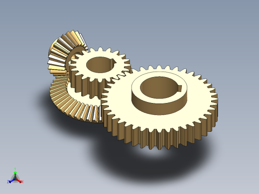 锥齿轮总成--SW正等轴测缩略图