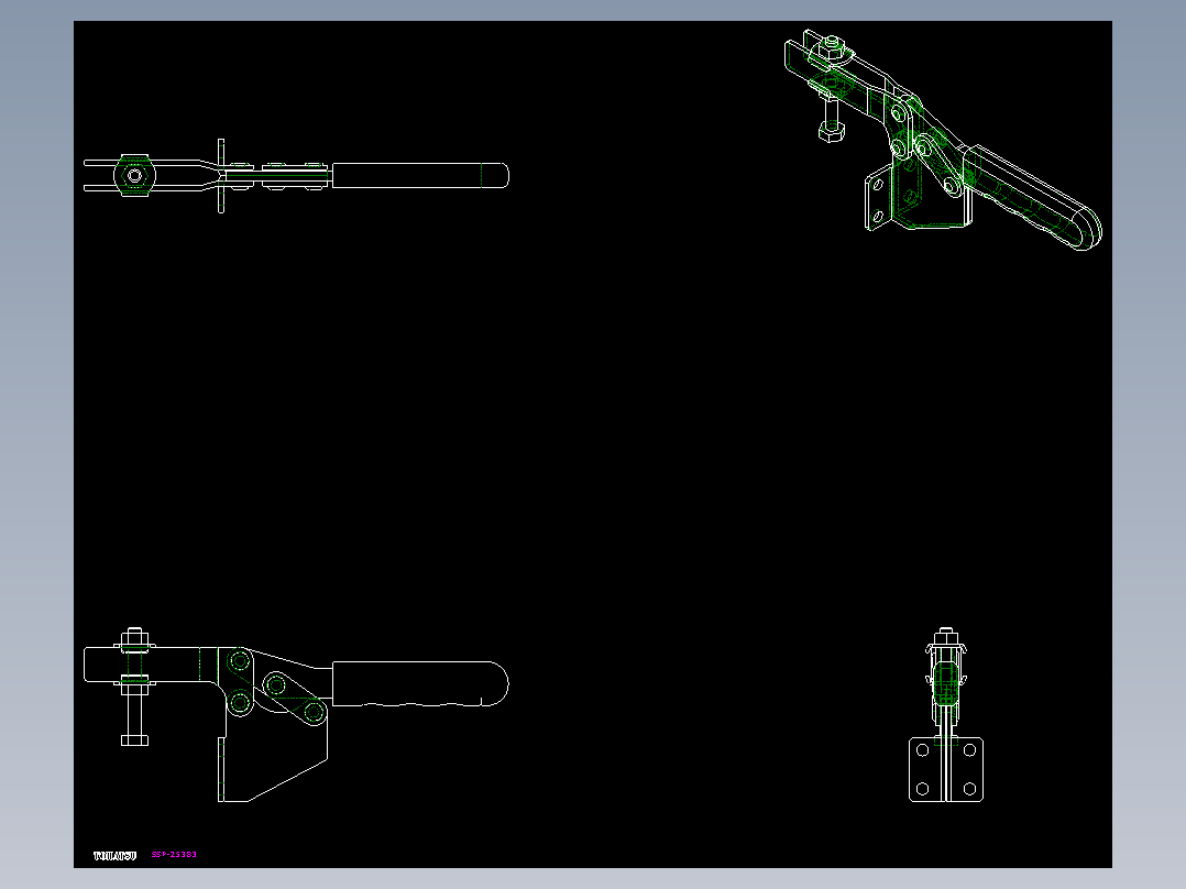 水平式夾鉗SSP(J)-2D多系列多零件图纸模型
