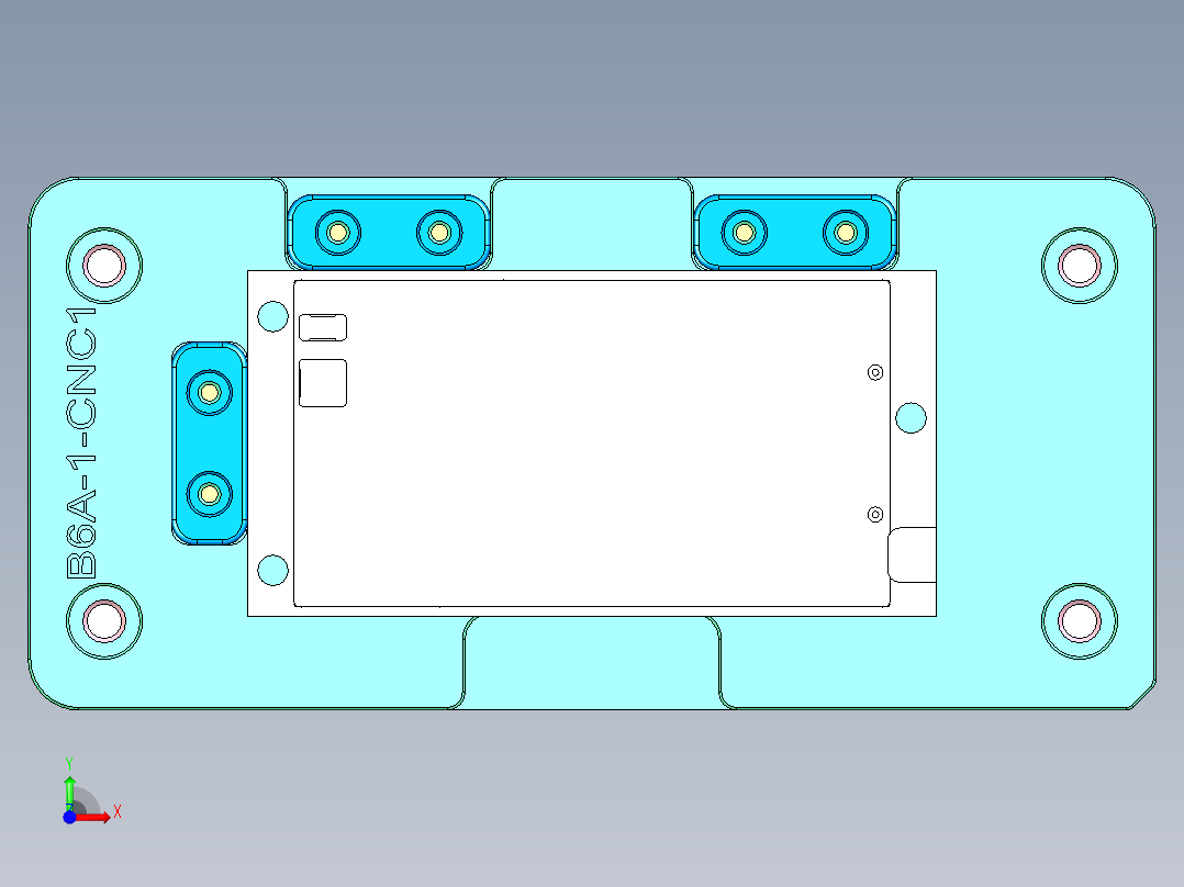 B6A-1-CNC1笔记本CNC工装夹具三维模型前视图