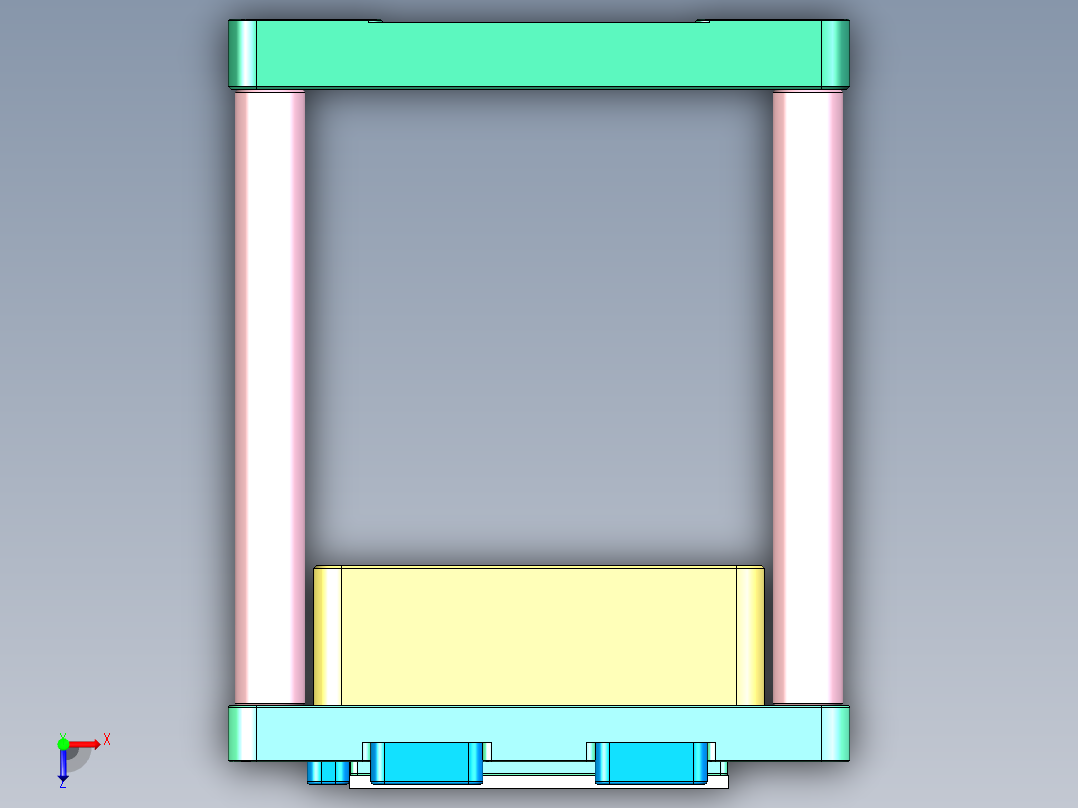 B6A-1-CNC1笔记本CNC工装夹具三维模型俯视图