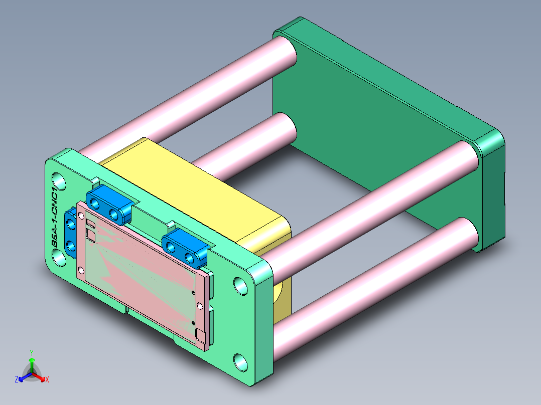 B6A-1-CNC1笔记本CNC工装夹具三维模型正等轴测图