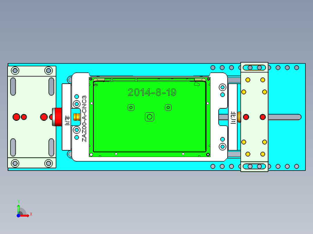 ZAZ00-A-笔记本CNC工装夹具三维模型CNC3-1023前视图