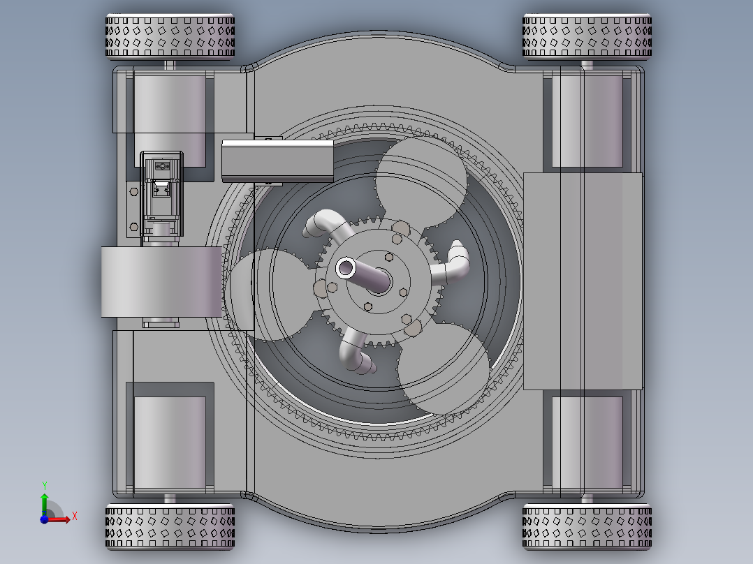 爬壁射流清洗小车前视图