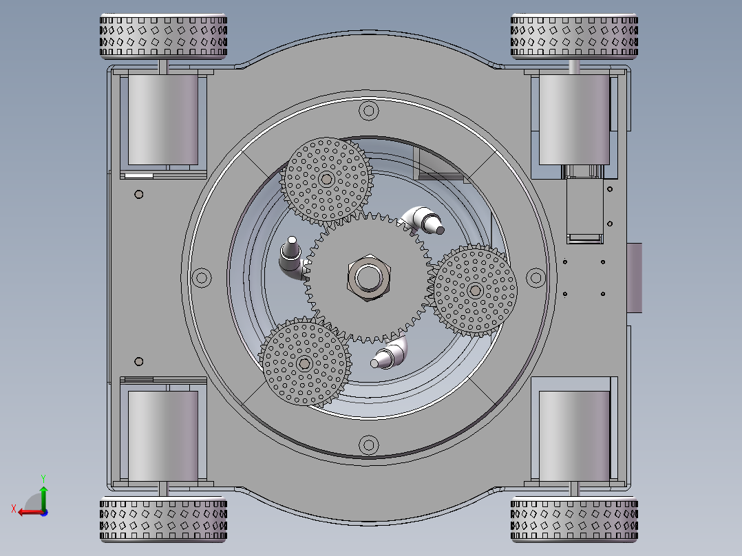 爬壁射流清洗小车后视图