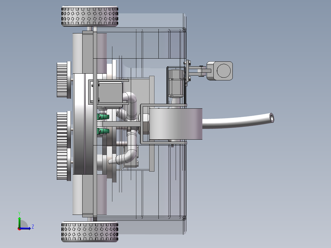 爬壁射流清洗小车左视图