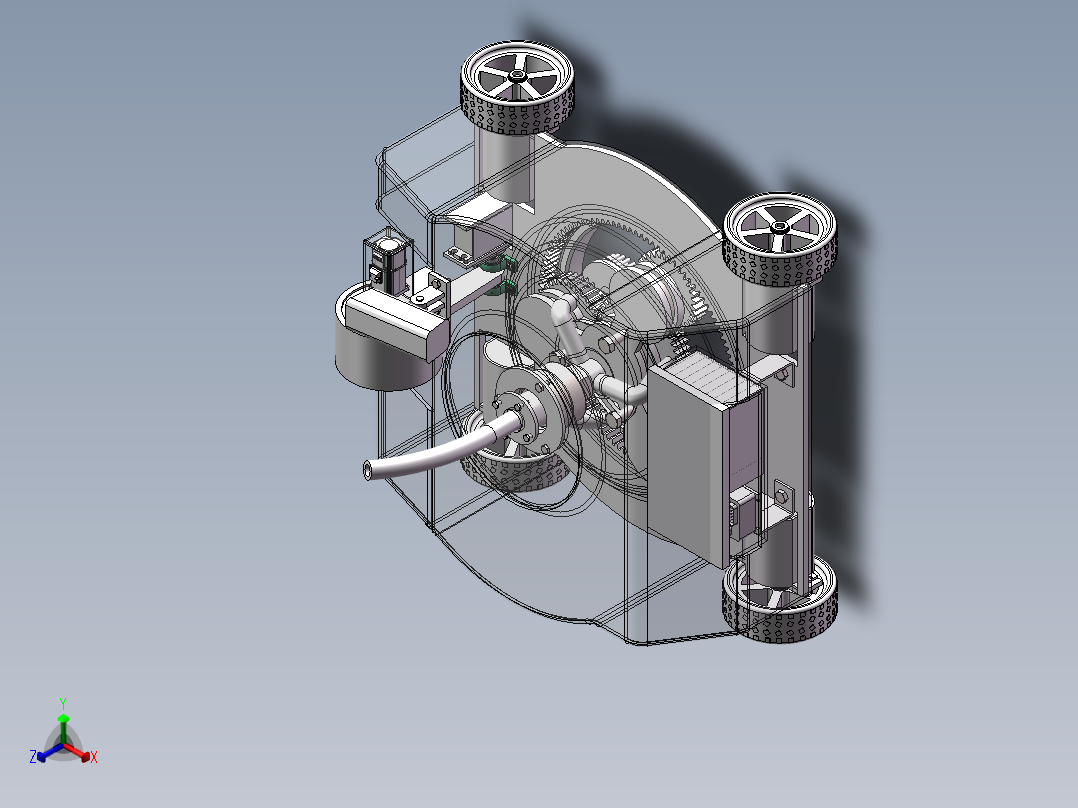 爬壁射流清洗小车正等轴测图