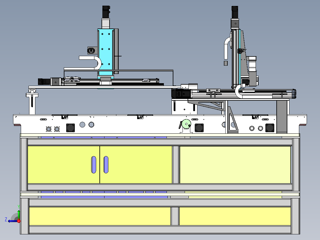 自动分料上料设备（sw18可编辑+工程图+bom）右视图