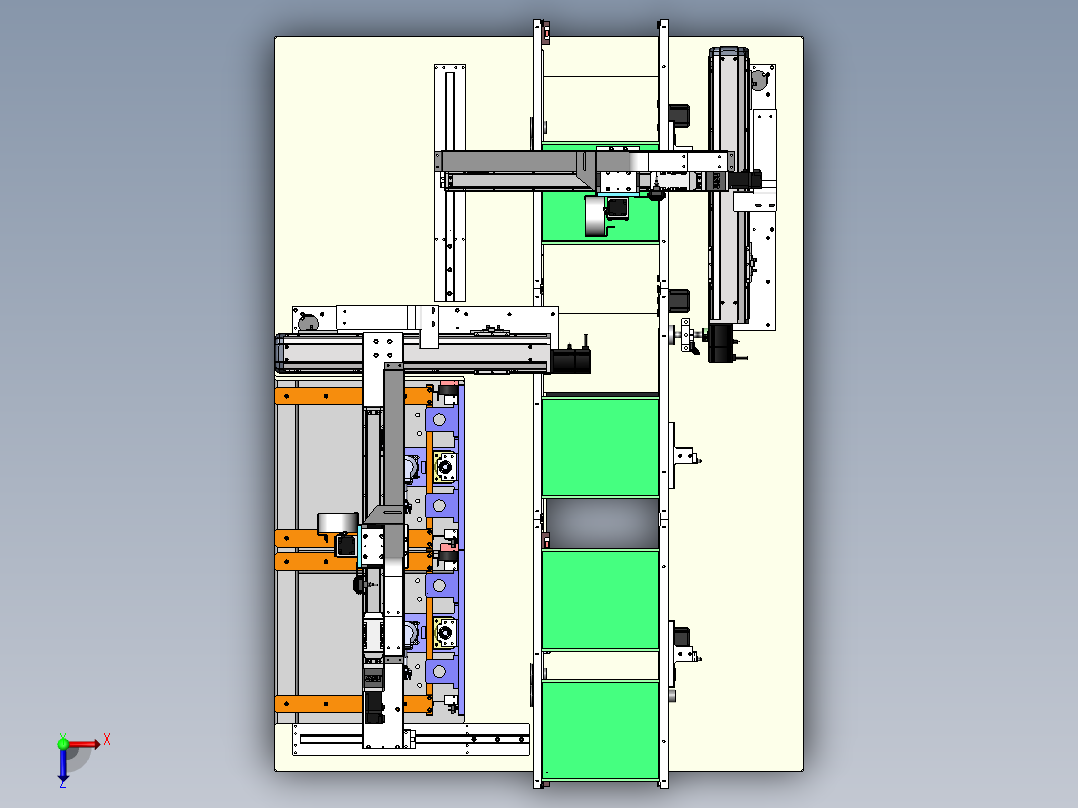 自动分料上料设备（sw18可编辑+工程图+bom）俯视图