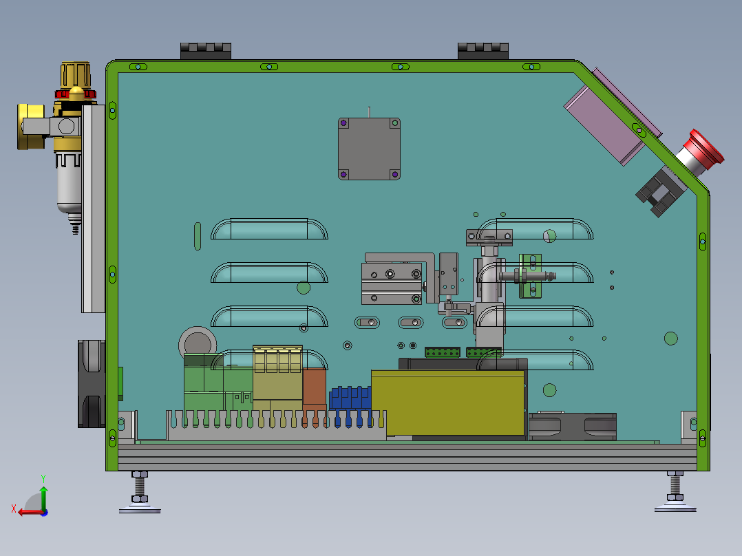 方形线包铜皮机器（sw18可编辑+工程图）后视图