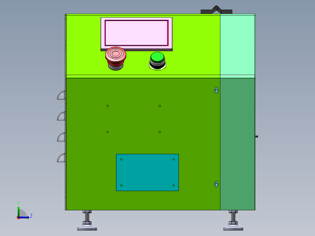 方形线包铜皮机器（sw18可编辑+工程图）左视图