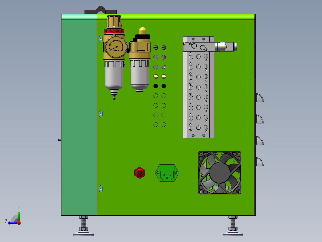 方形线包铜皮机器（sw18可编辑+工程图）右视图