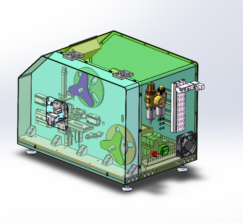 方形线包铜皮机器（sw18可编辑+工程图）