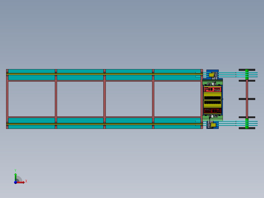 双头双位自动化剥线生产线sw17可编辑前视图