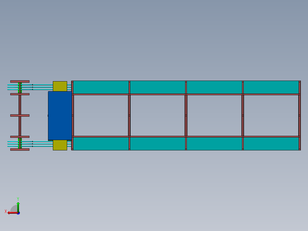 双头双位自动化剥线生产线sw17可编辑后视图