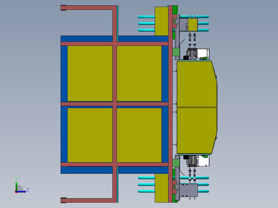 双头双位自动化剥线生产线sw17可编辑左视图