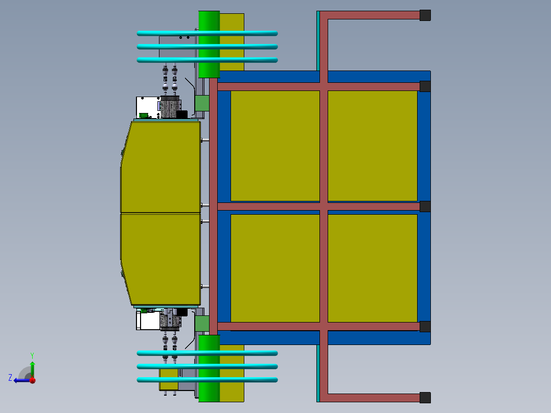 双头双位自动化剥线生产线sw17可编辑右视图