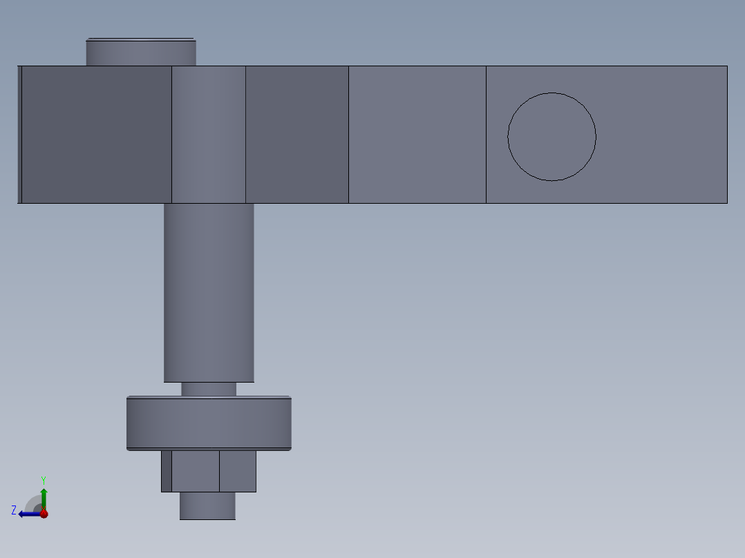 左支架滚针轴承右视图