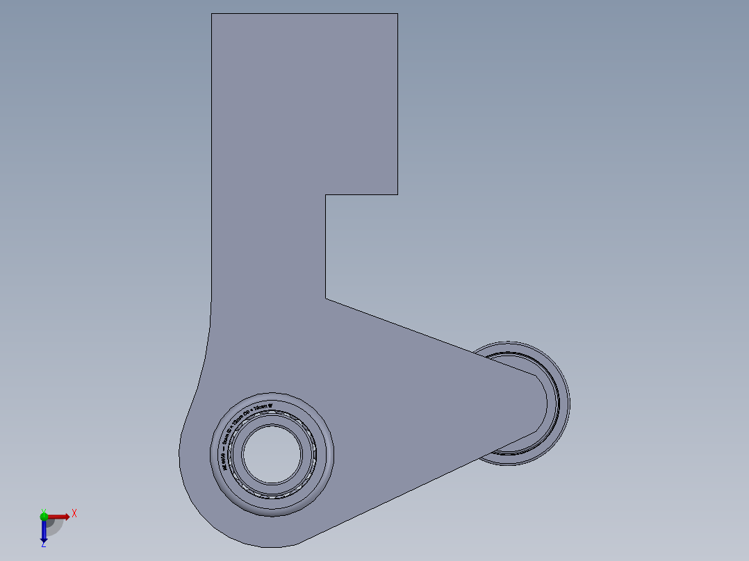 左支架滚针轴承俯视图