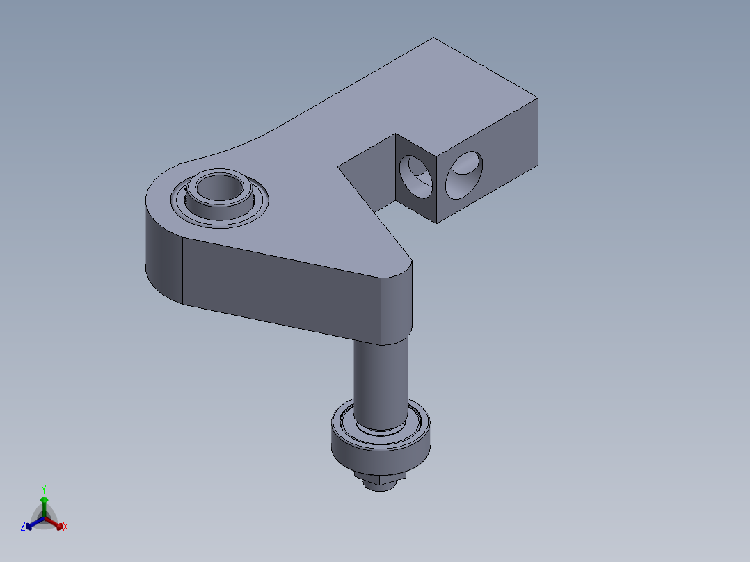 左支架滚针轴承正等轴测图