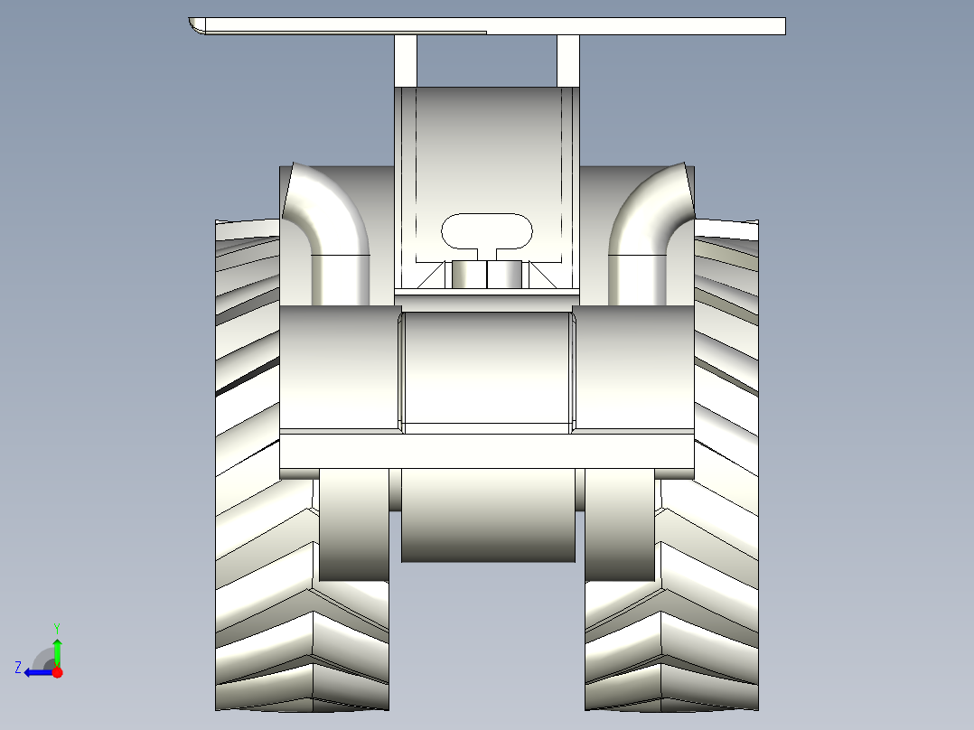 B3003239-橡皮筋动力拖拉机右视图