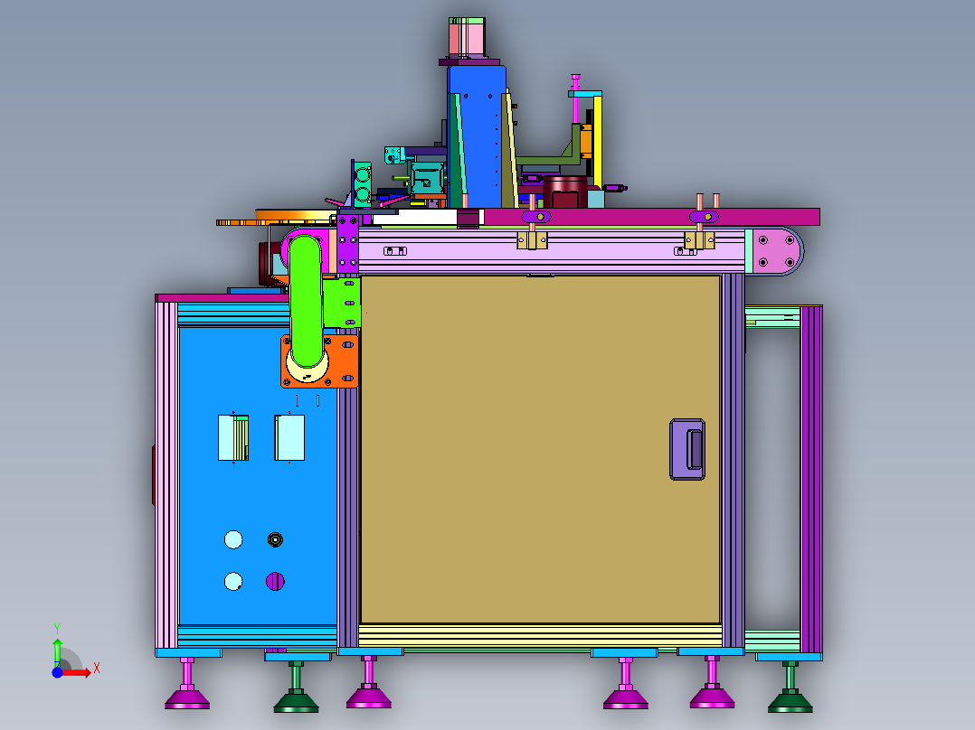 大尺寸圆柱体直径测量装置前视图