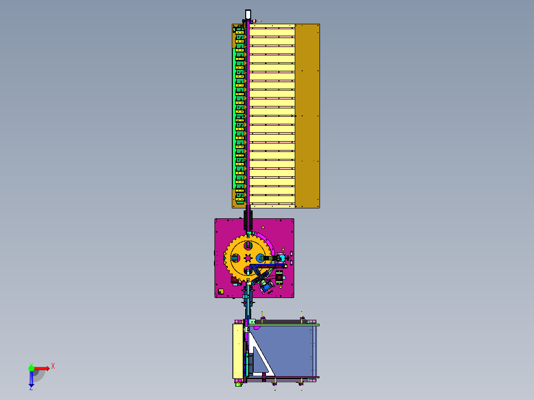 大尺寸圆柱体直径测量装置俯视图