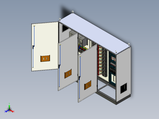 三柜组装双电源直流接触器控制柜