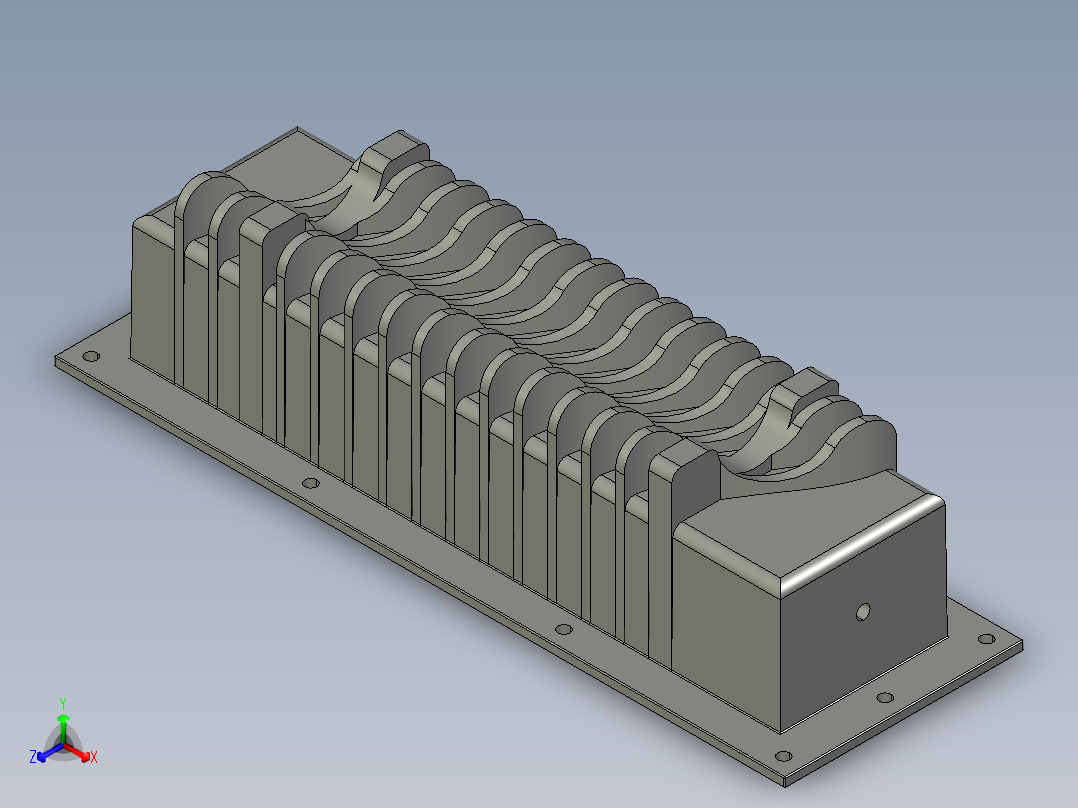 冷却器块正等轴测图