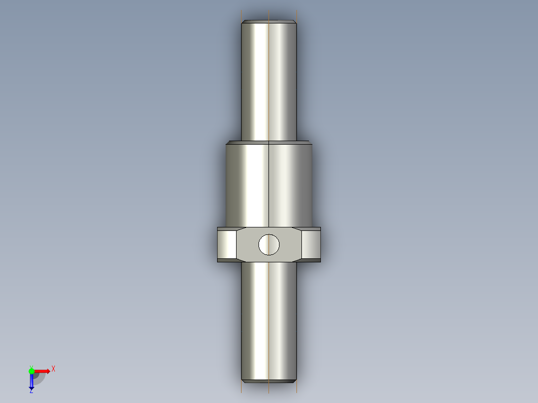 JF1602-4滚珠丝杆3D模型俯视图