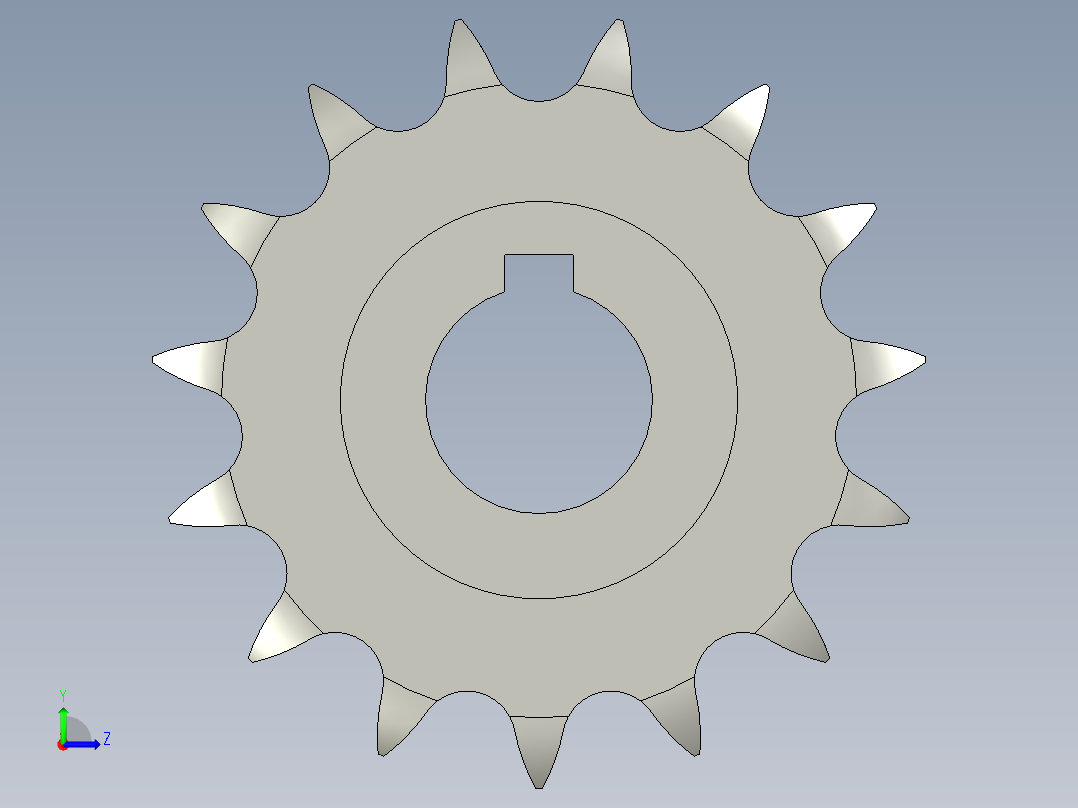 链轮08B-15T左视图