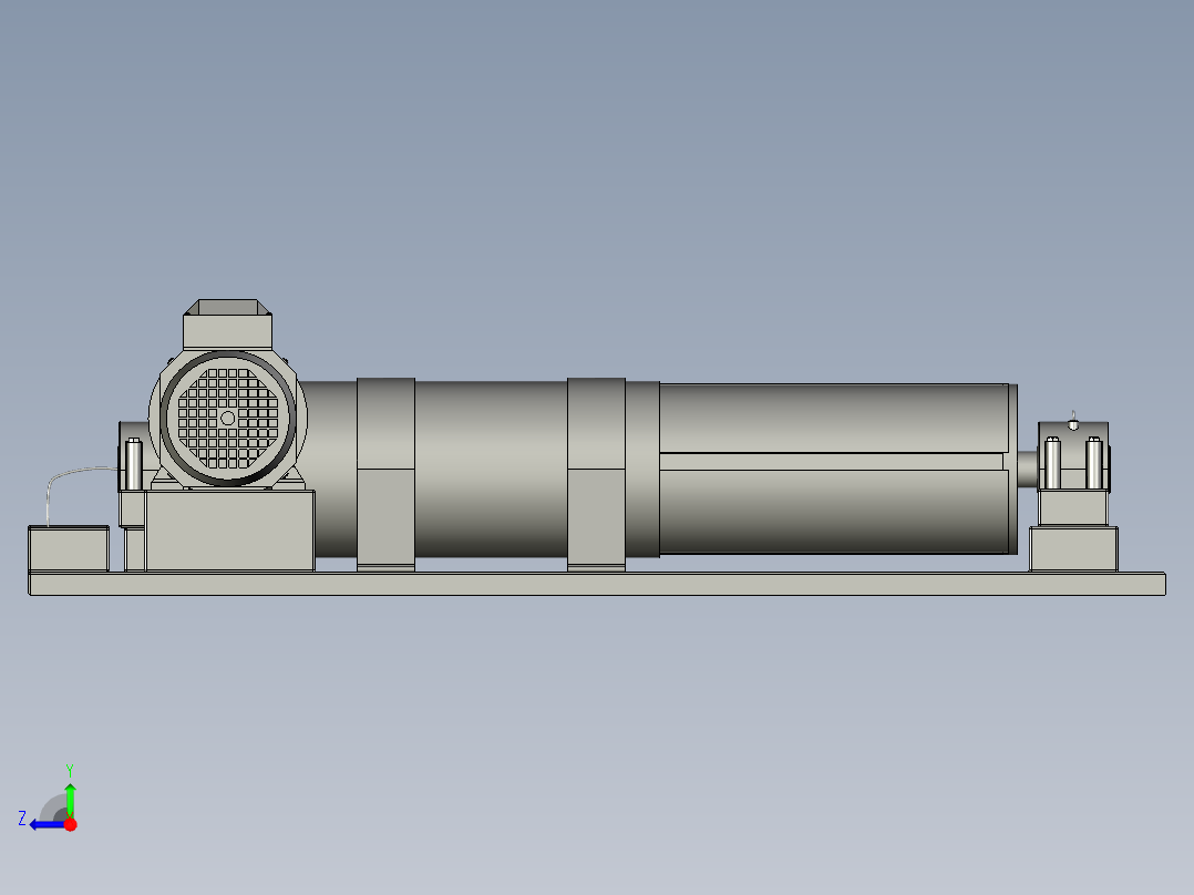草料翻滚机右视图
