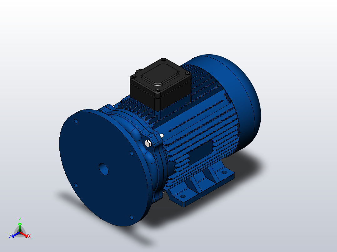 电机-112м2 7.5 kW正等轴测图