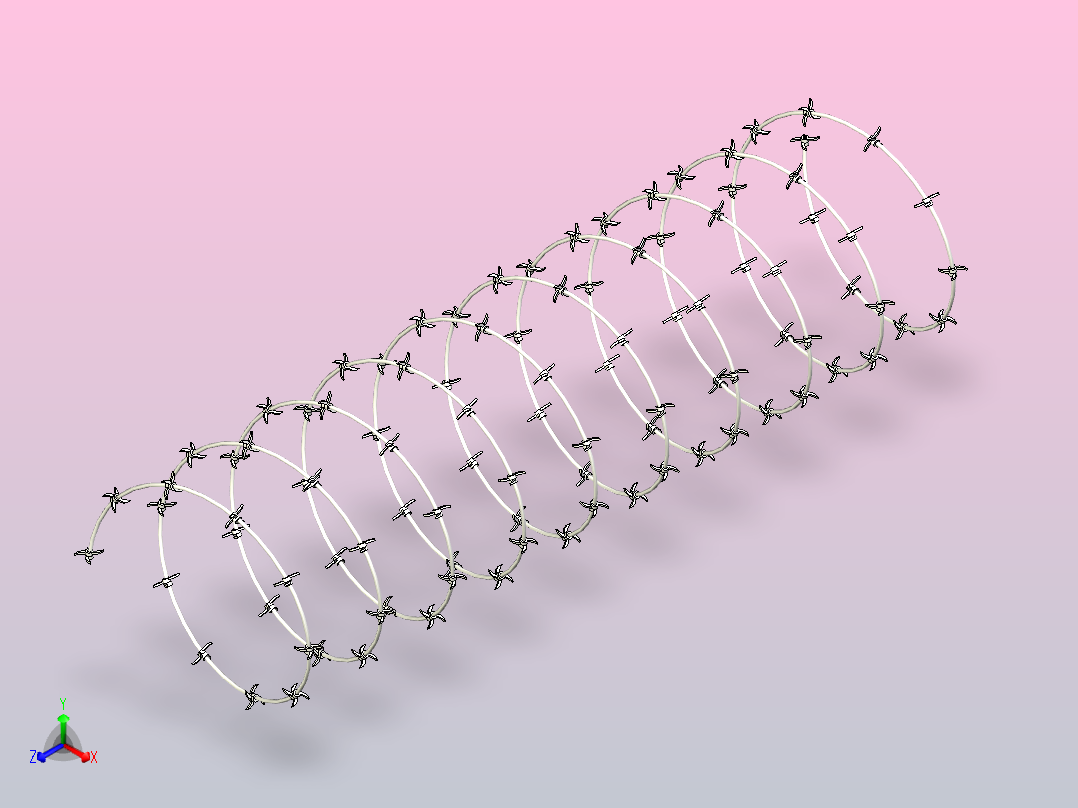 剃刀铁丝围栏CBT-65正等轴测图