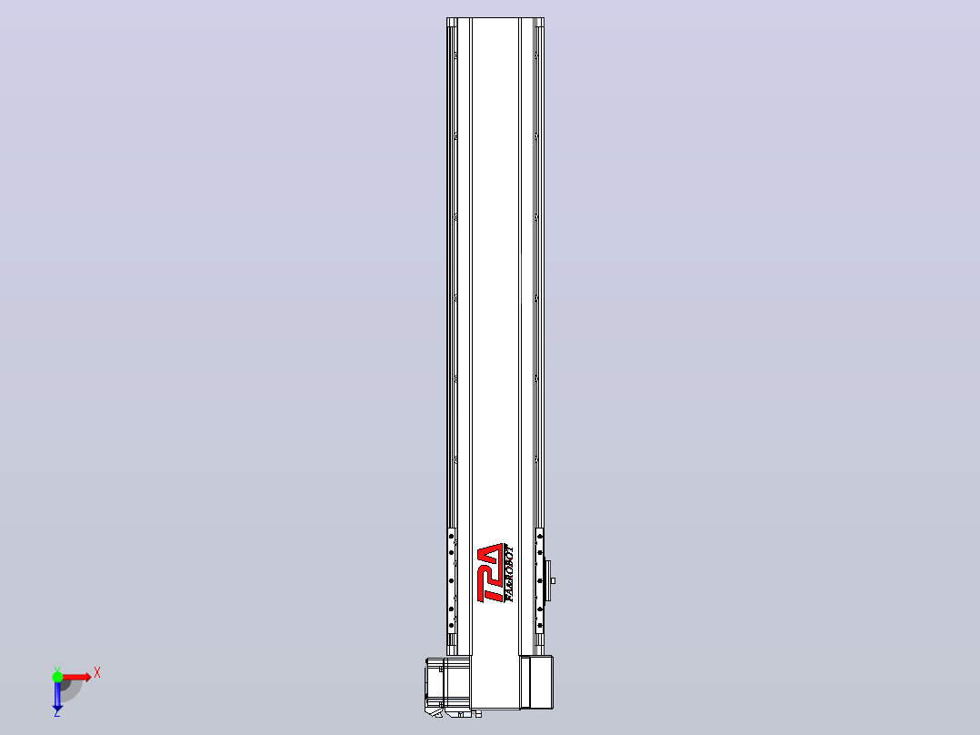 皮带直线轴半封闭可选导轨TPA-HNB-120D-110-L550-RP-C-P40-N3俯视图